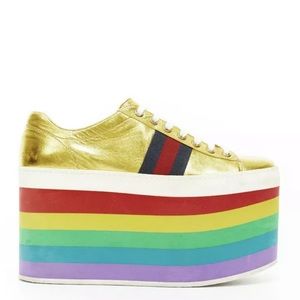 Gucci Peggy Platform Rainbow Sneakers